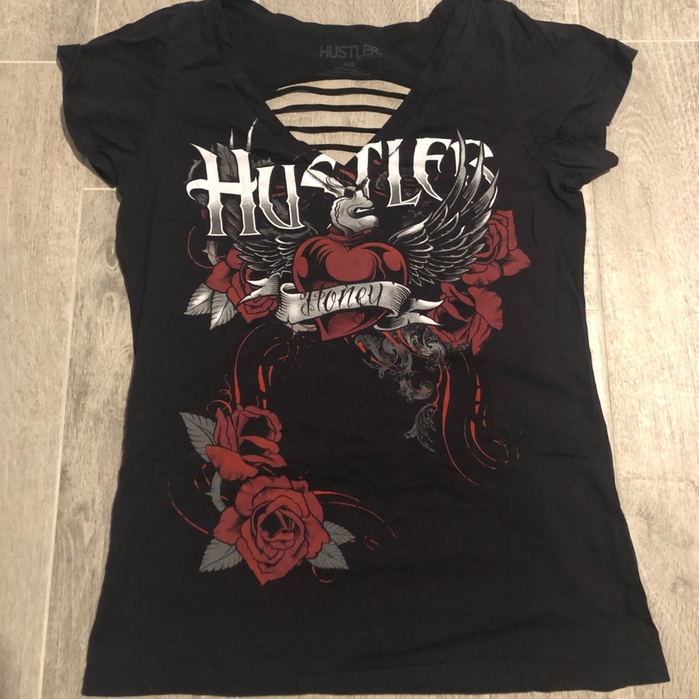 Hustler honey shirt. Shredded back. Size large. Never worn.